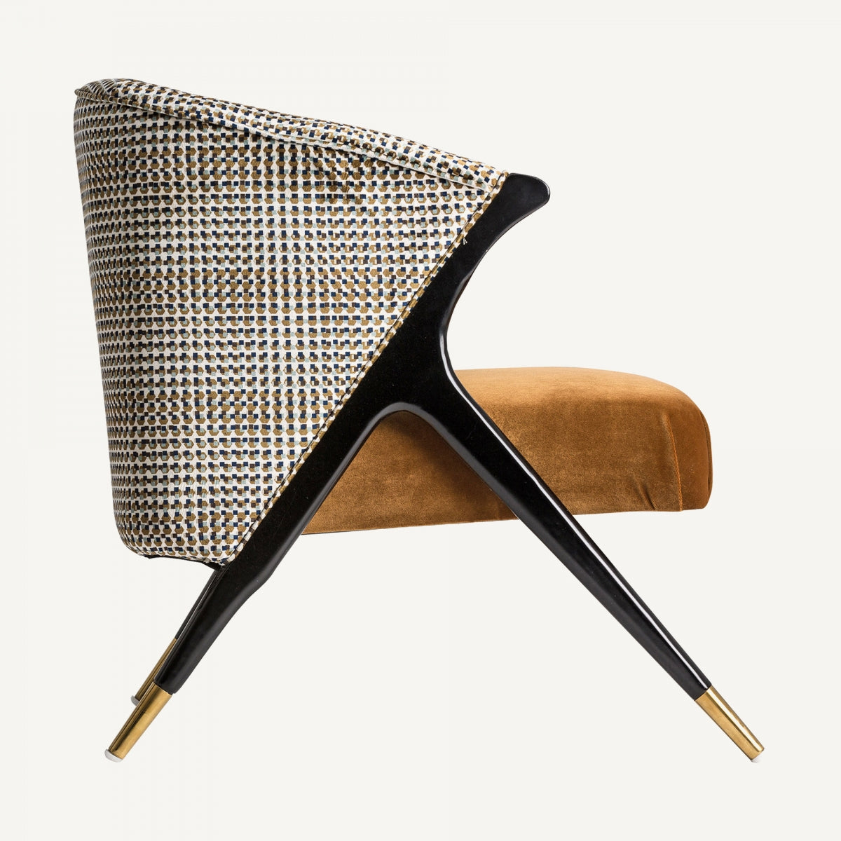 Fauteuil d'appoint en velours jaune | Vical Brillon