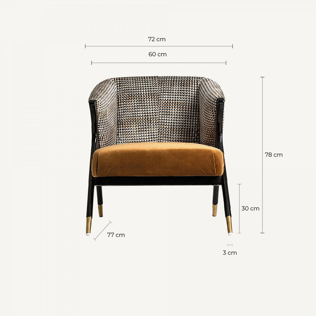 Fauteuil d'appoint en velours jaune | Vical Brillon