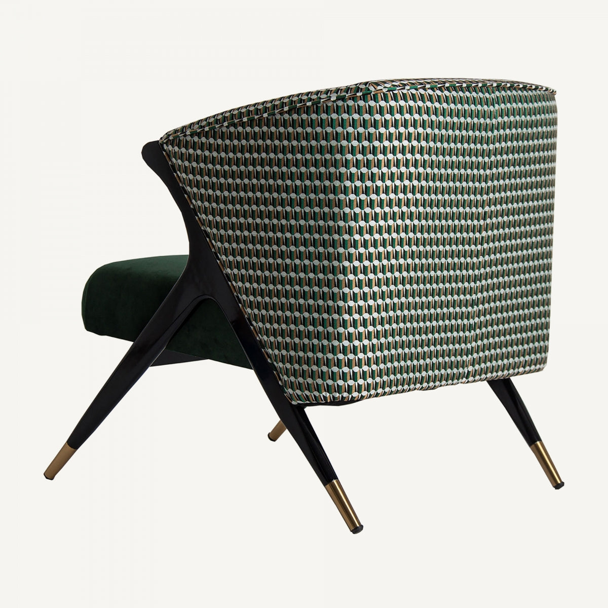 Fauteuil d'appoint en velours vert | Vical Kelheim