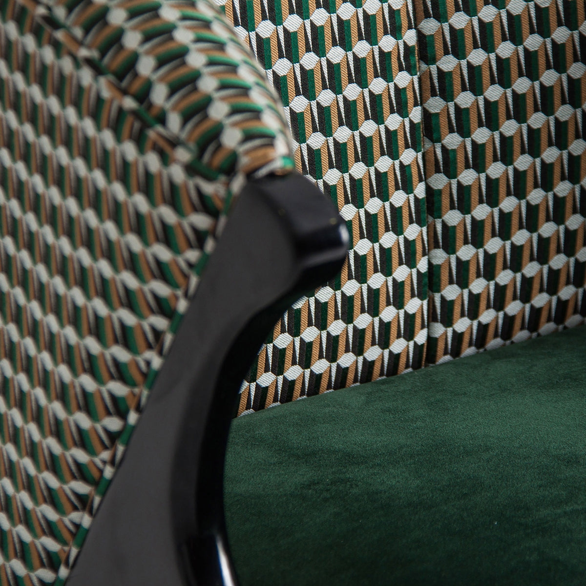 Fauteuil d'appoint en velours vert | Vical Kelheim