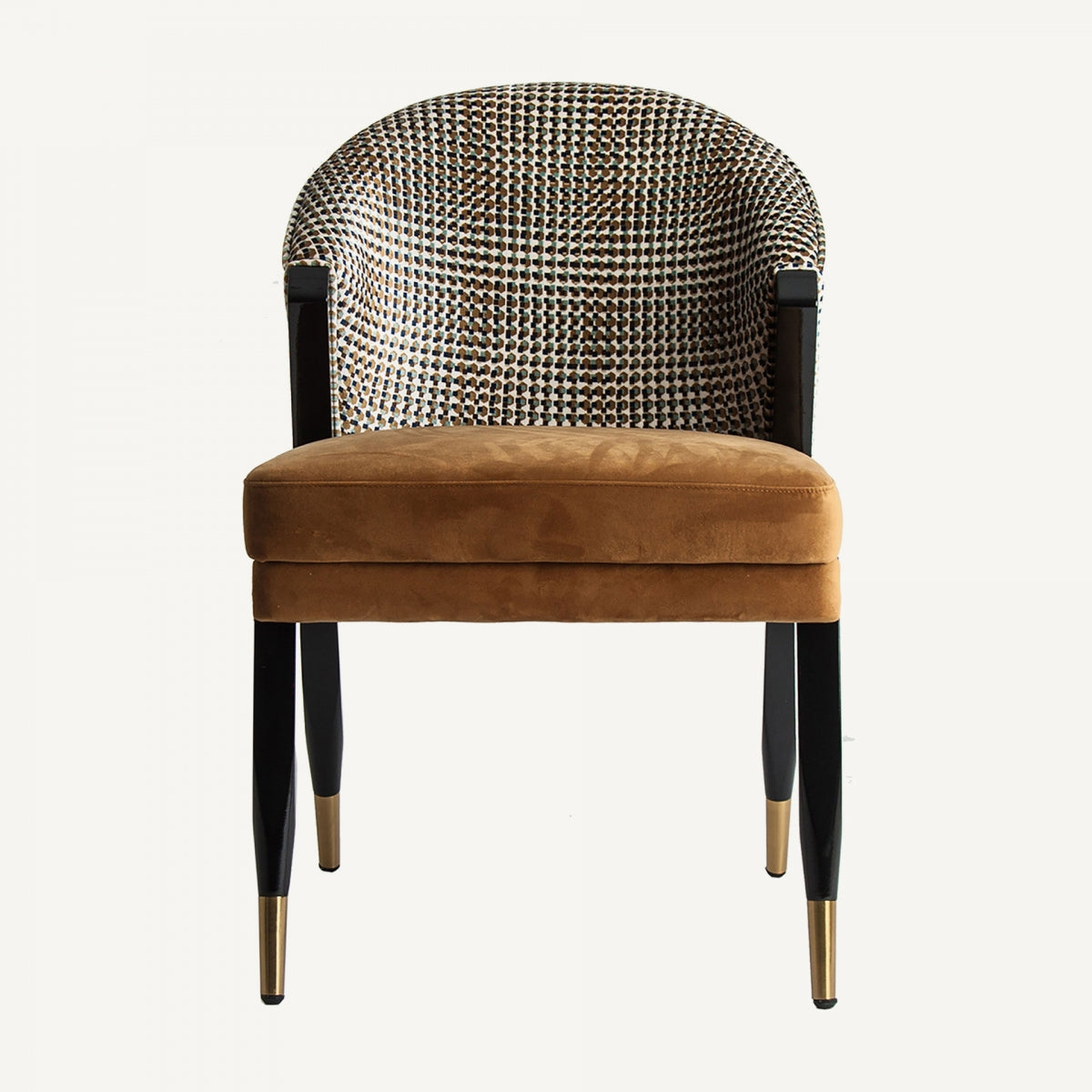Chaise de salle à manger en velours jaune | Vical Brillon