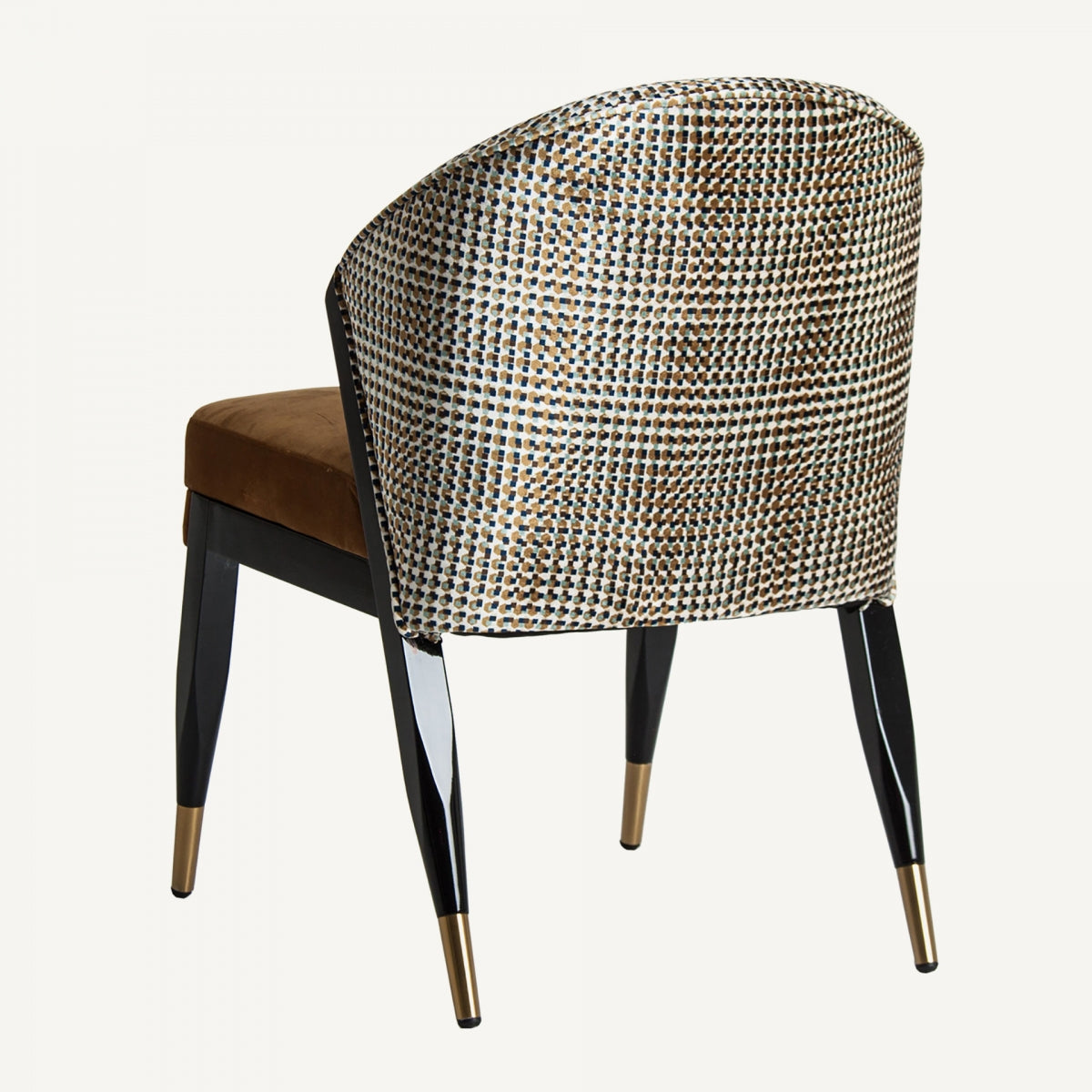 Chaise de salle à manger en velours jaune | Vical Brillon