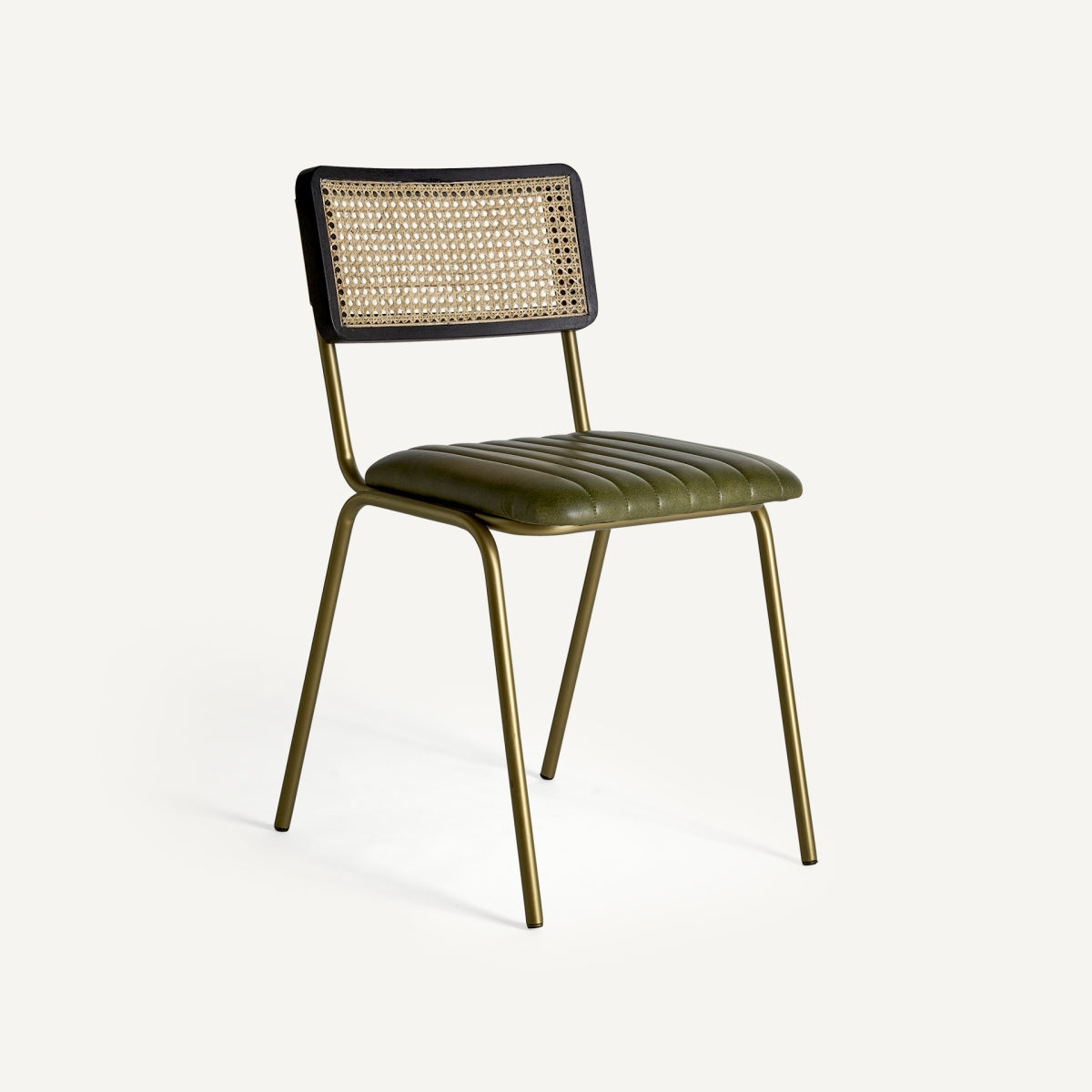 Chaise de salle à manger en cuir vert | Vical Almstock