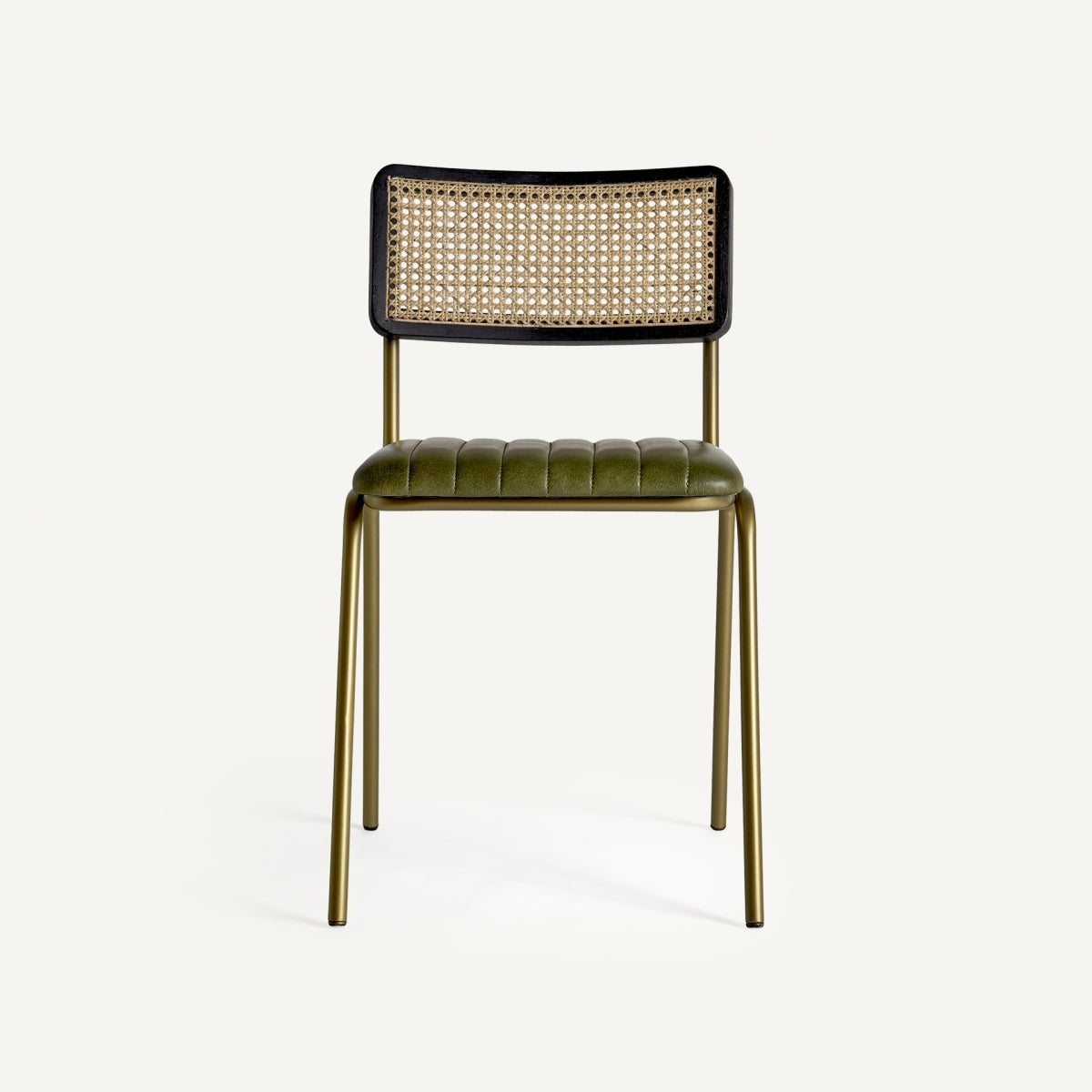 Chaise de salle à manger en cuir vert | Vical Almstock