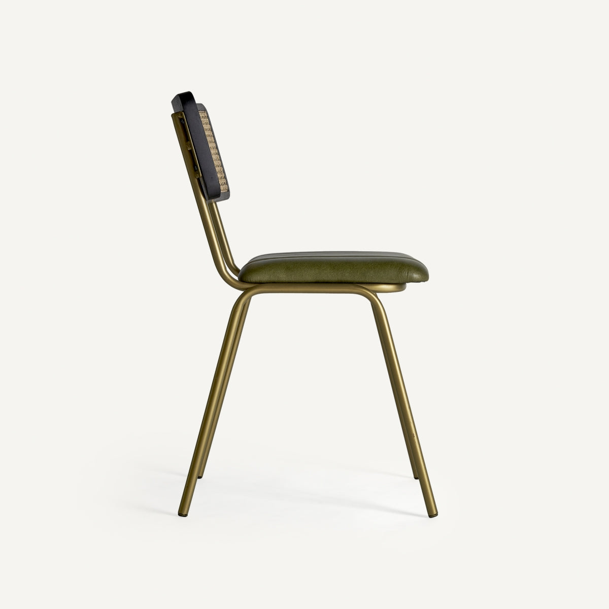 Chaise de salle à manger en cuir vert | Vical Almstock