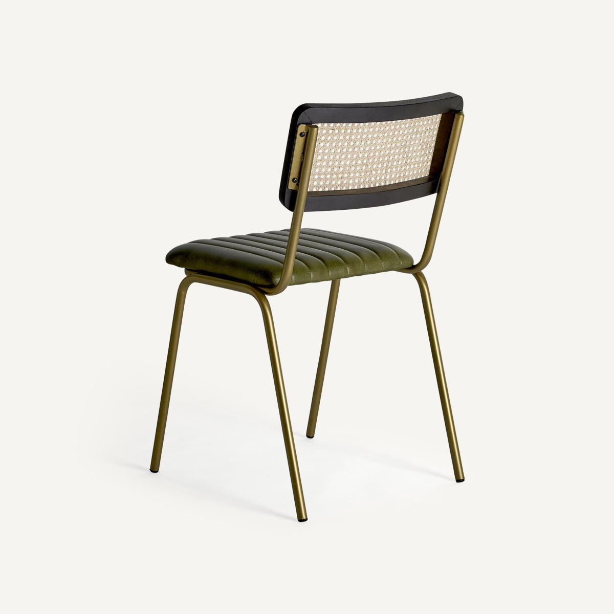 Chaise de salle à manger en cuir vert | Vical Almstock