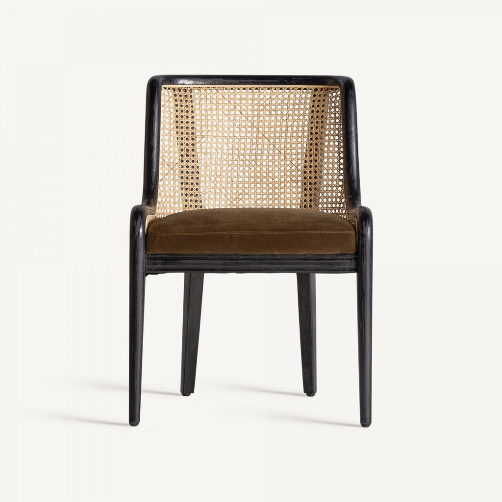 Chaise de salle à manger en velours marron | VICAL Velburg