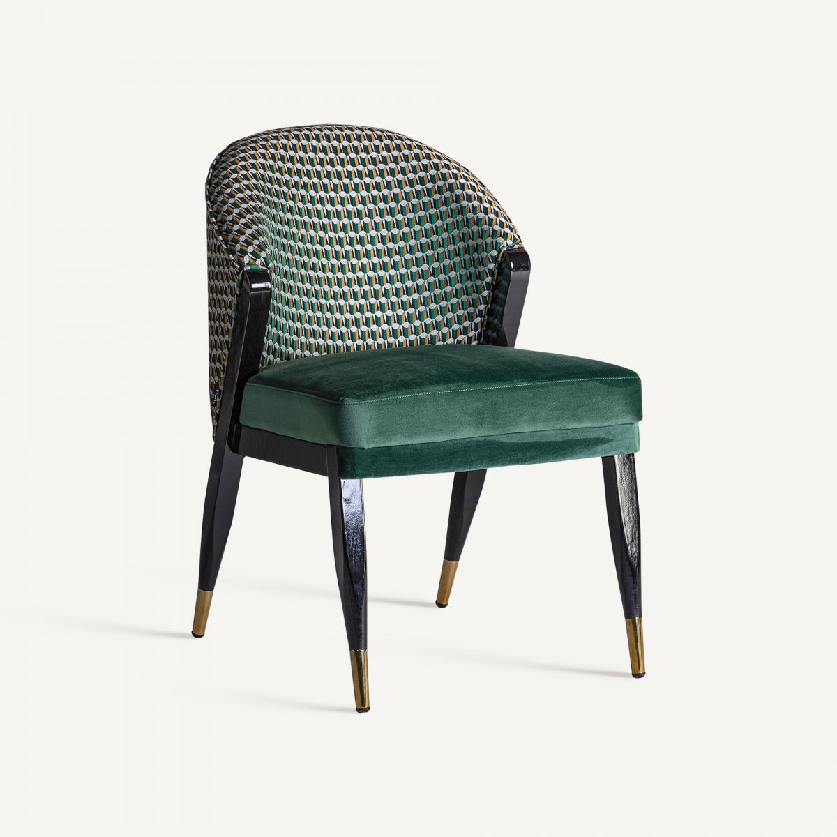 Chaise de salle à manger en velours vert | Vical Kelheim