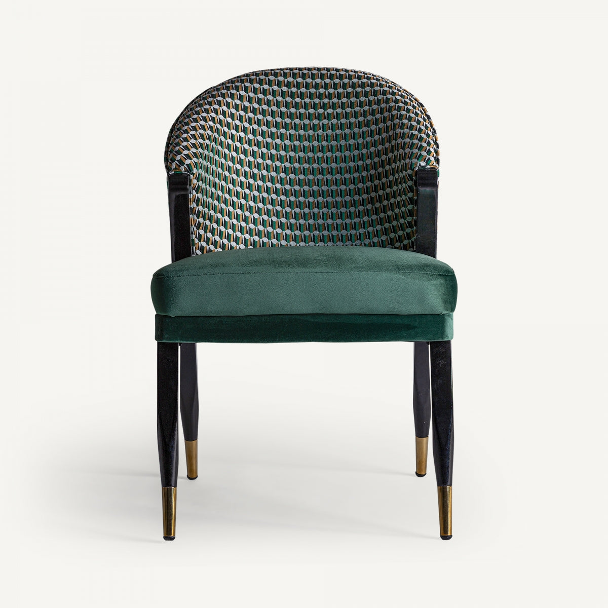 Chaise de salle à manger en velours vert | Vical Kelheim