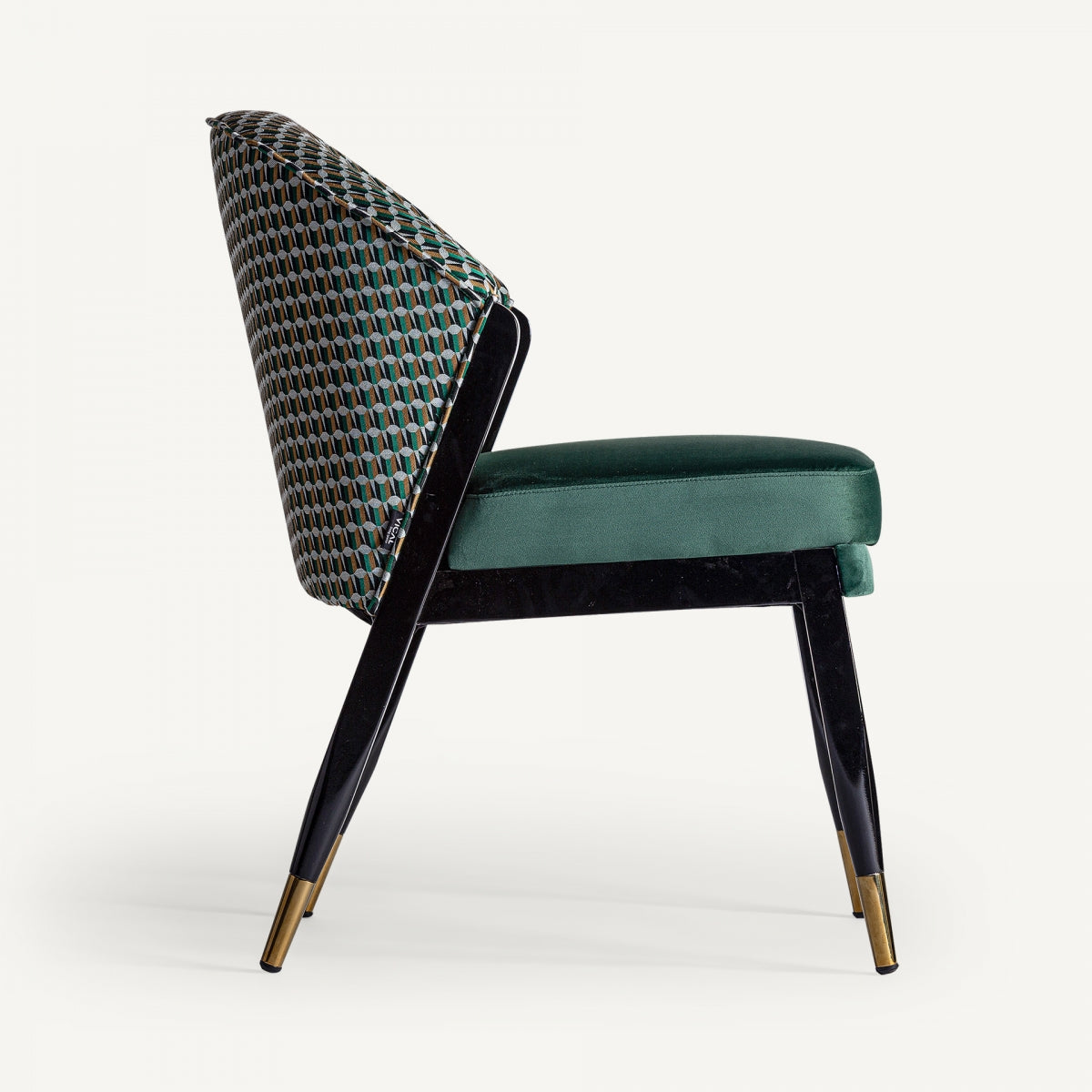 Chaise de salle à manger en velours vert | Vical Kelheim