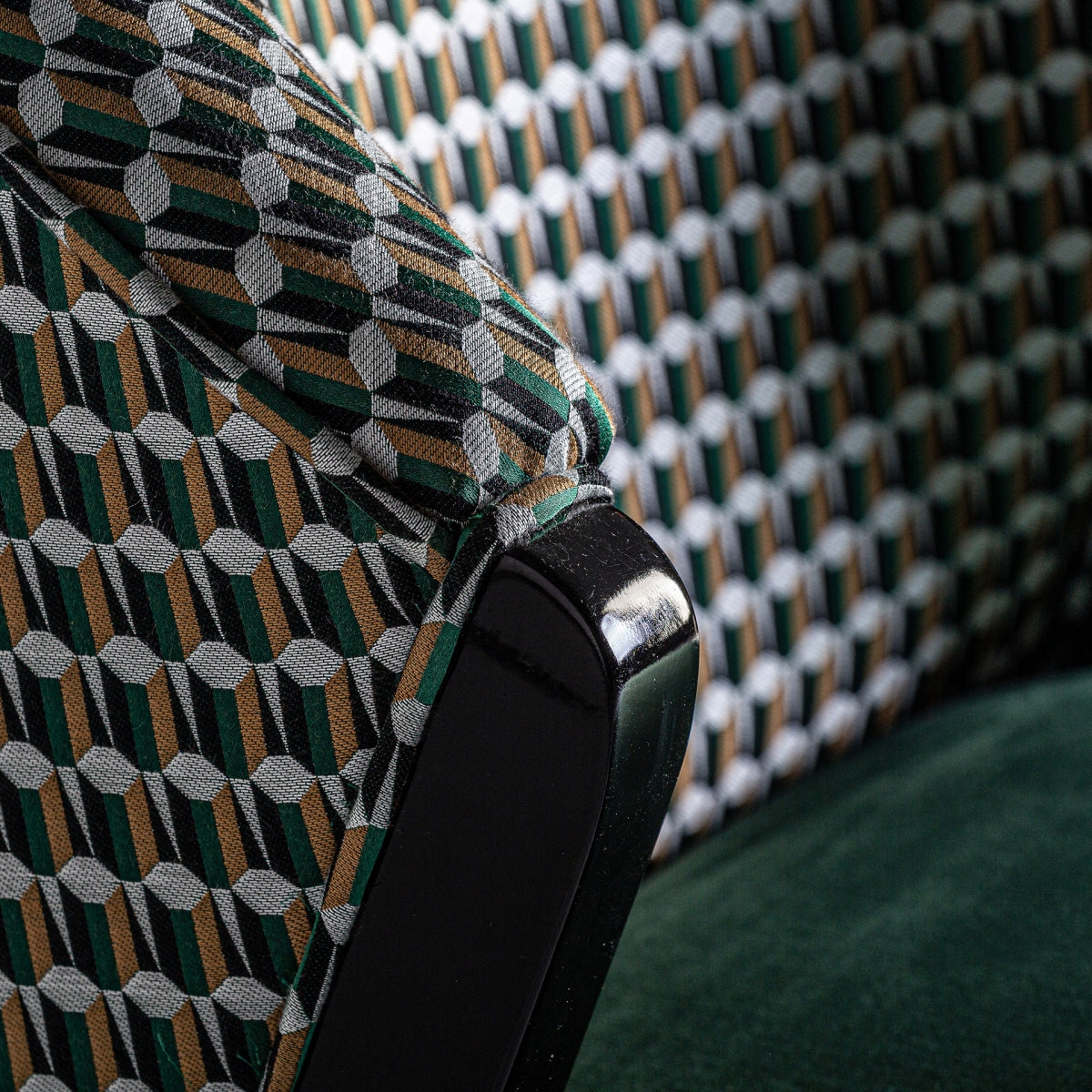 Chaise de salle à manger en velours vert | Vical Kelheim