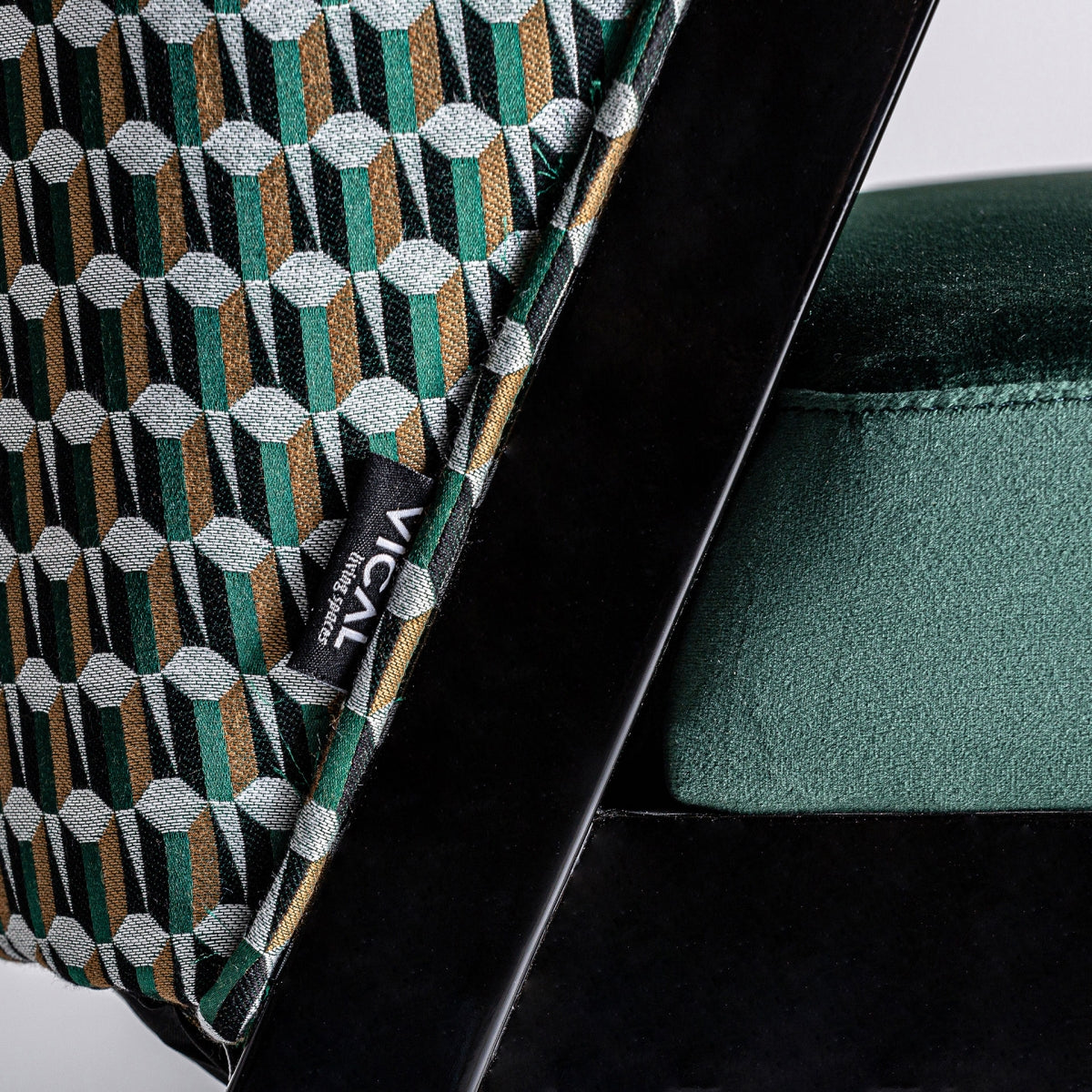 Chaise de salle à manger en velours vert | Vical Kelheim