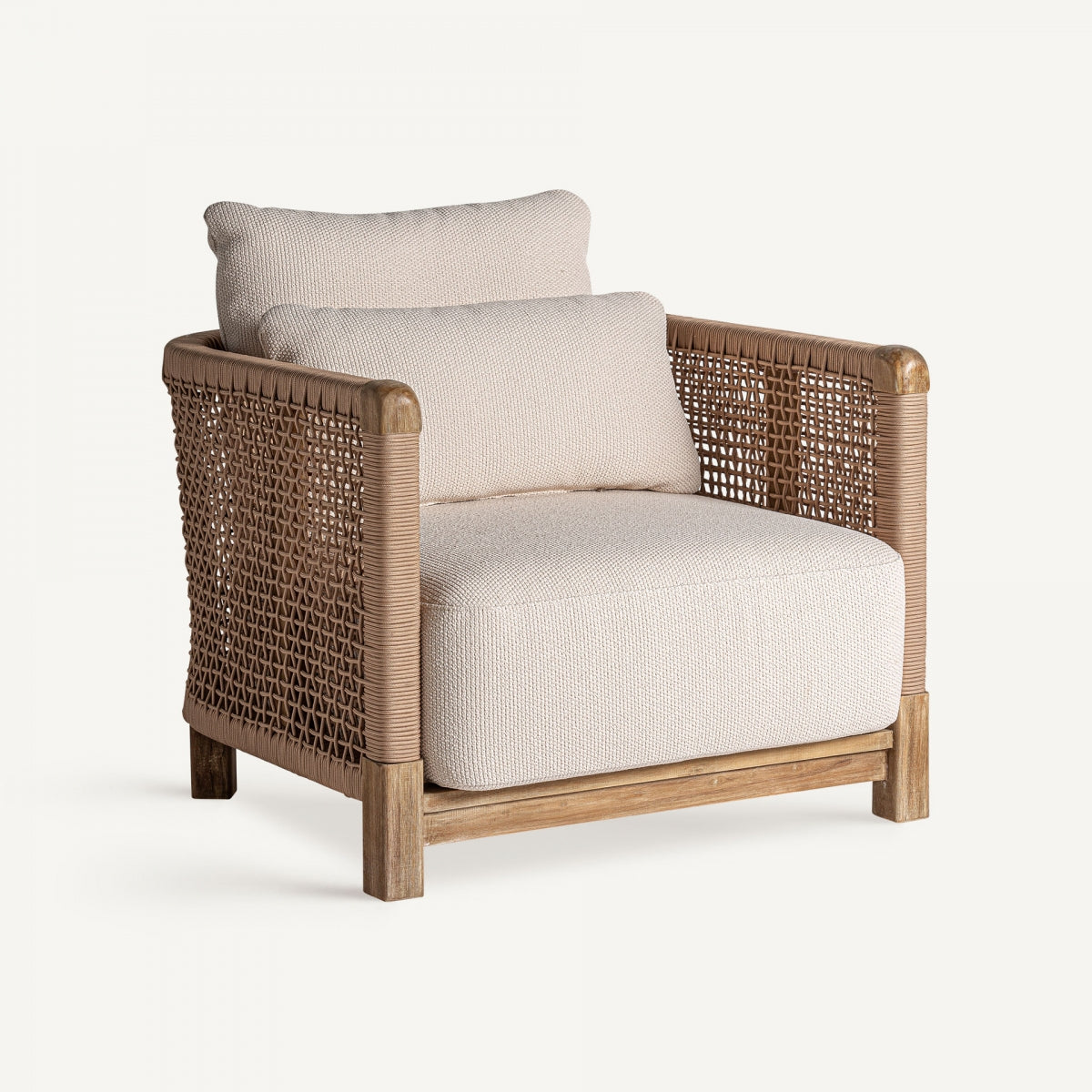 Fauteuil d'extérieur en tissu beige | Trena VICAL