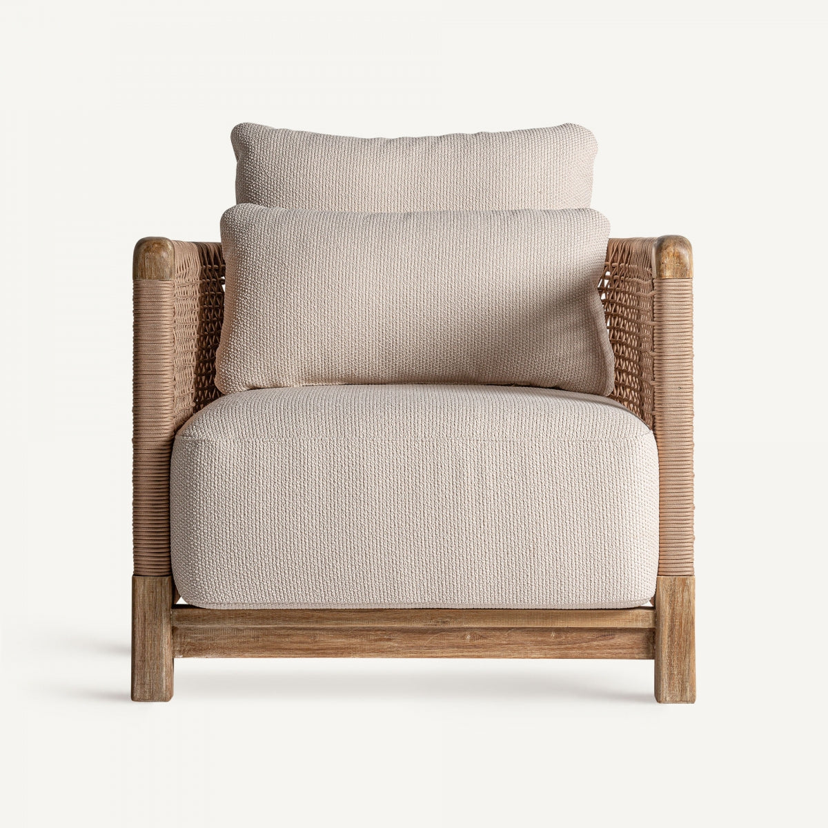 Fauteuil d'extérieur en tissu beige | Trena VICAL
