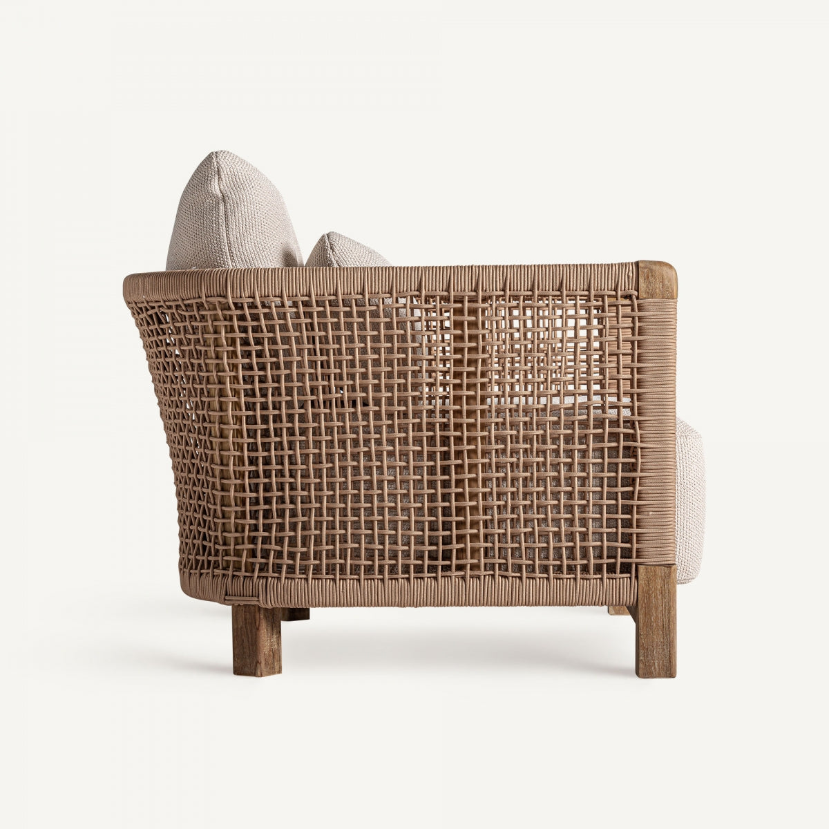 Fauteuil d'extérieur en tissu beige | Trena VICAL