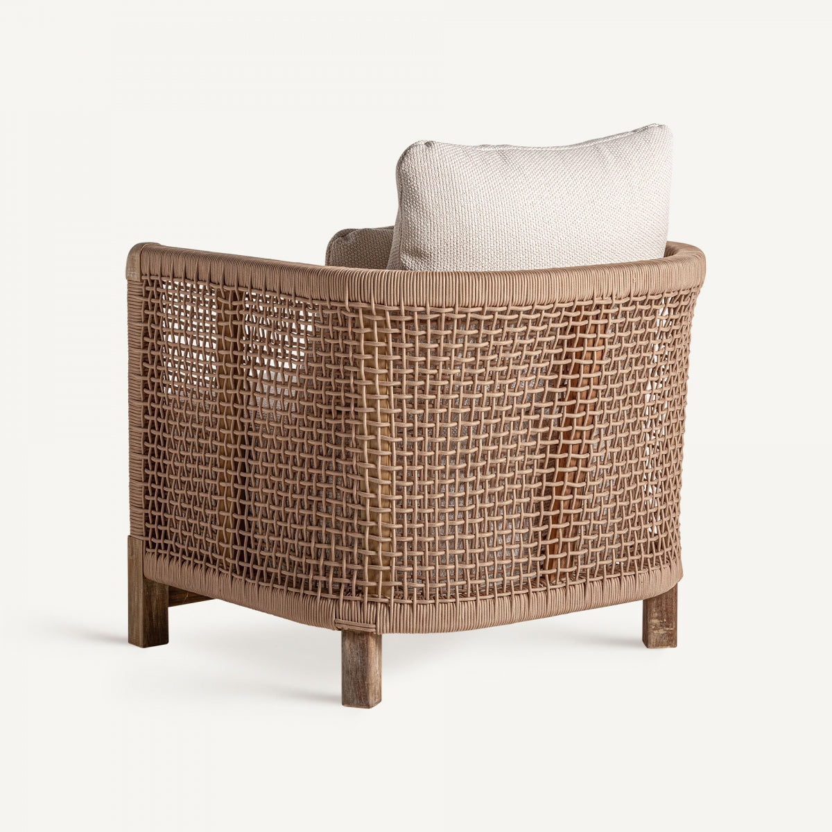 Fauteuil d'extérieur en tissu beige | Trena VICAL
