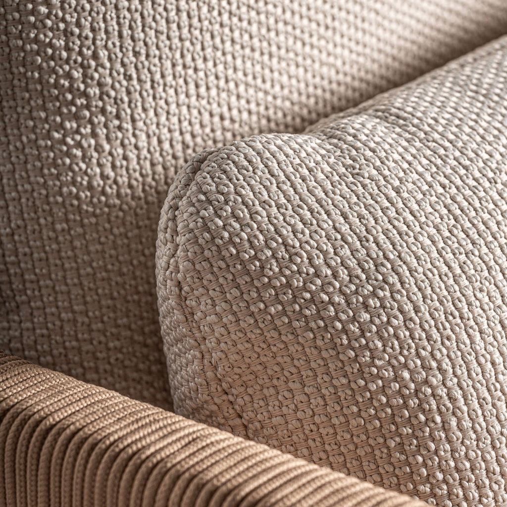 Fauteuil d'extérieur en tissu beige | Trena VICAL