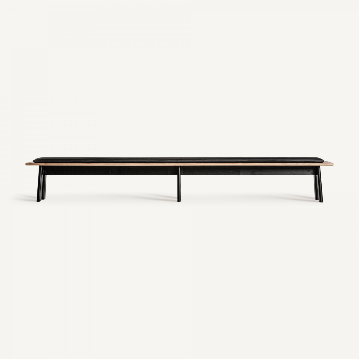 Banc en chêne noir et cuir noir | Vical Nara