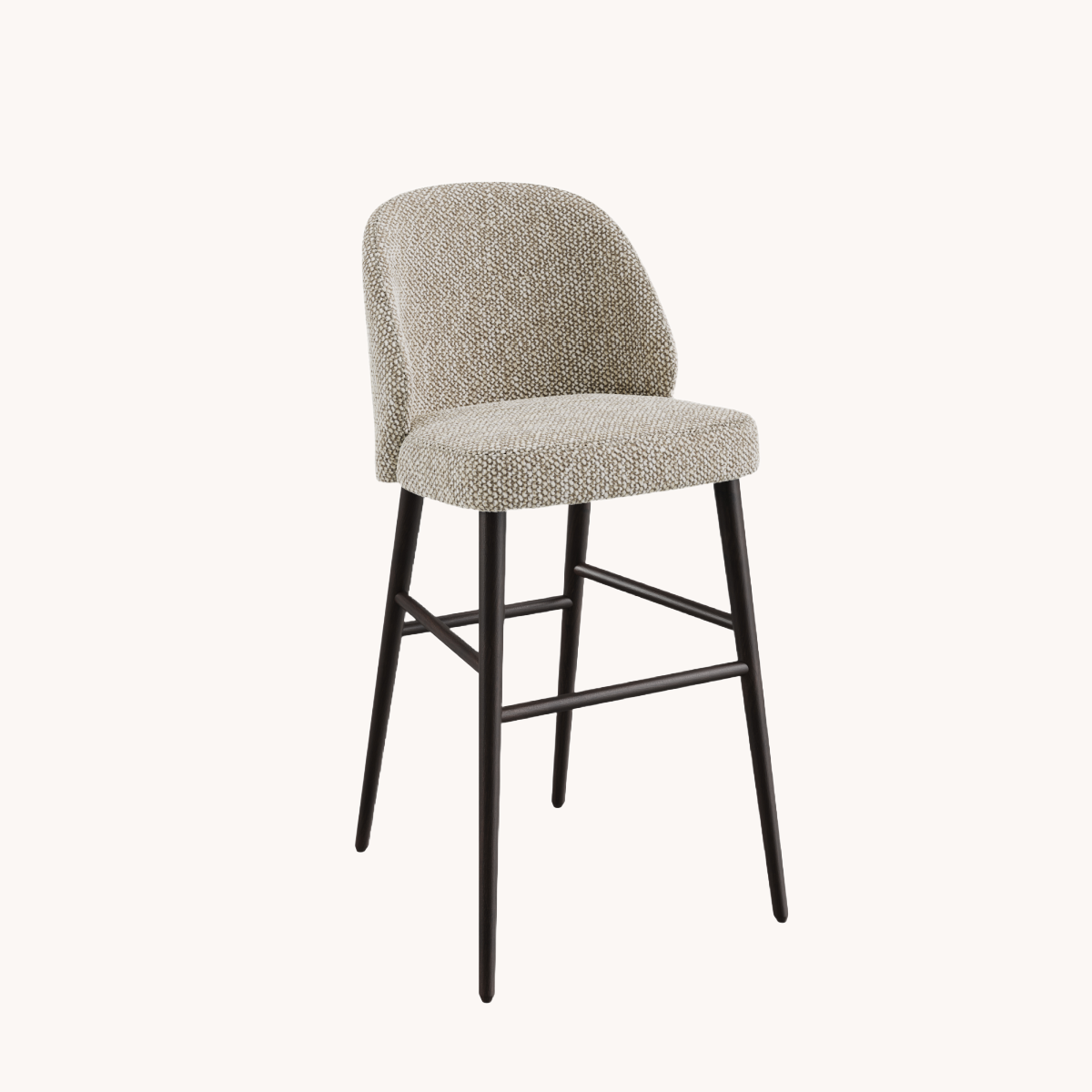 Chaise de comptoir en tissu sable | Dôme Déco Verge