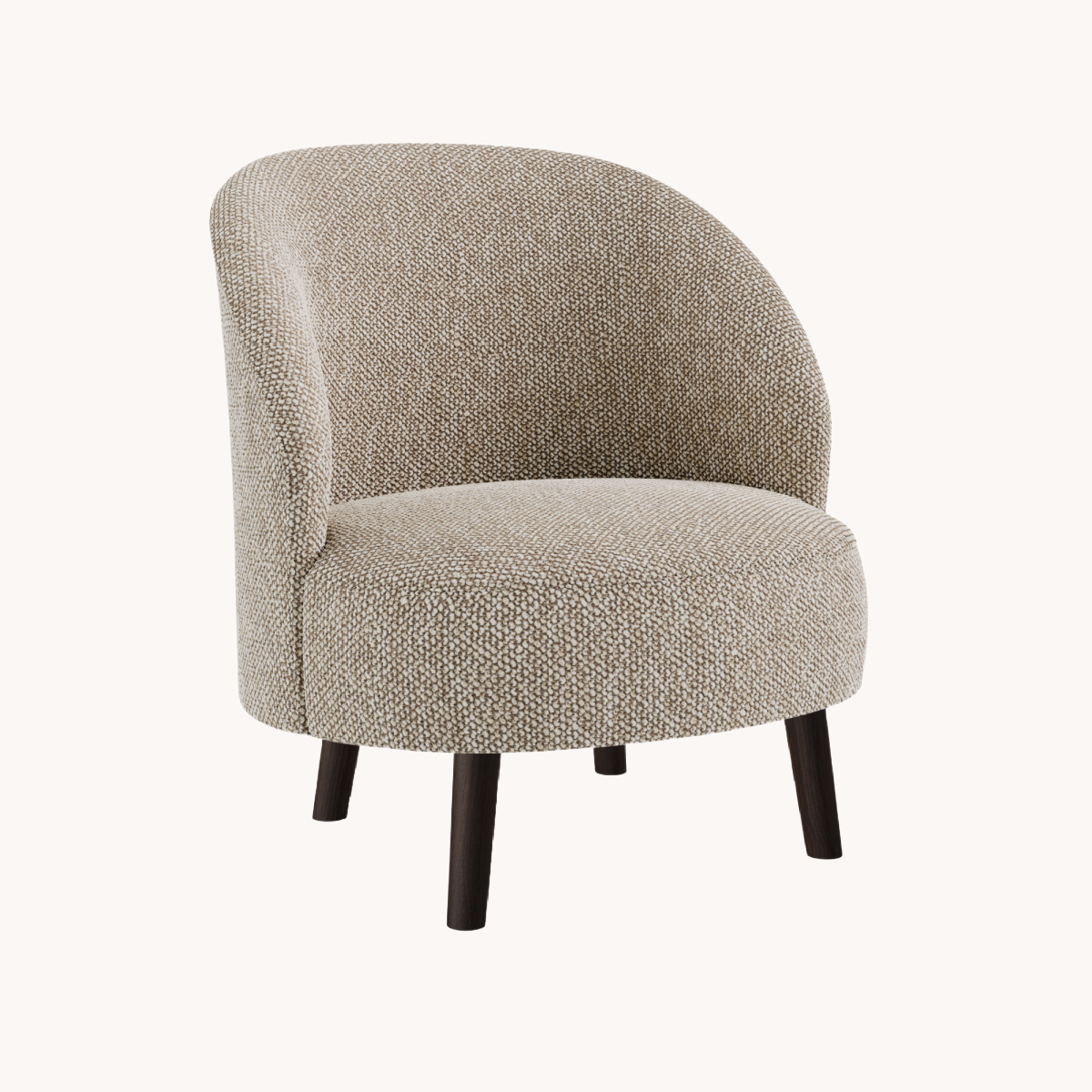 Fauteuil en tissu sable | Dôme Déco Bayron