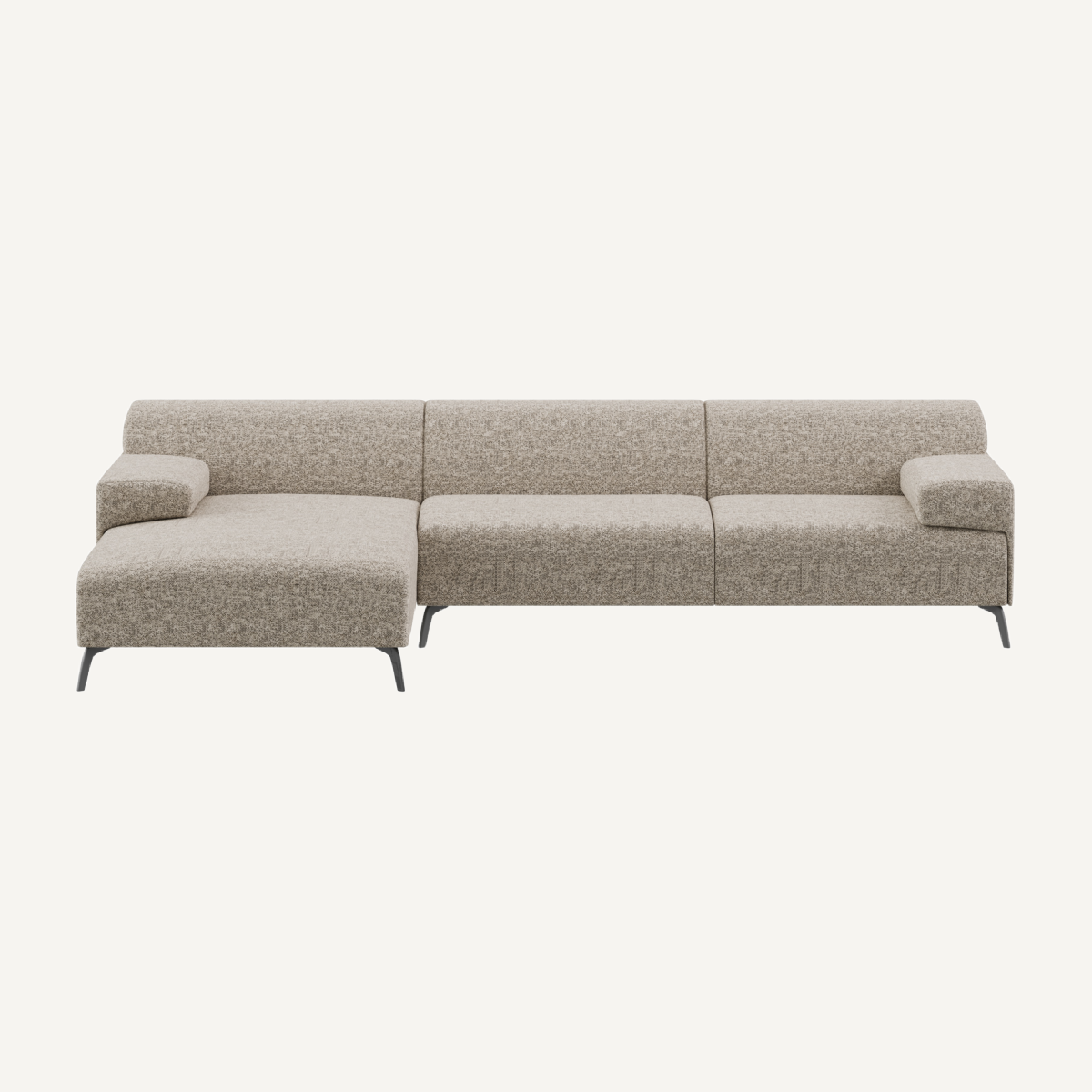Canapé d'angle gauche en tissu sable | Dôme Déco Lugano