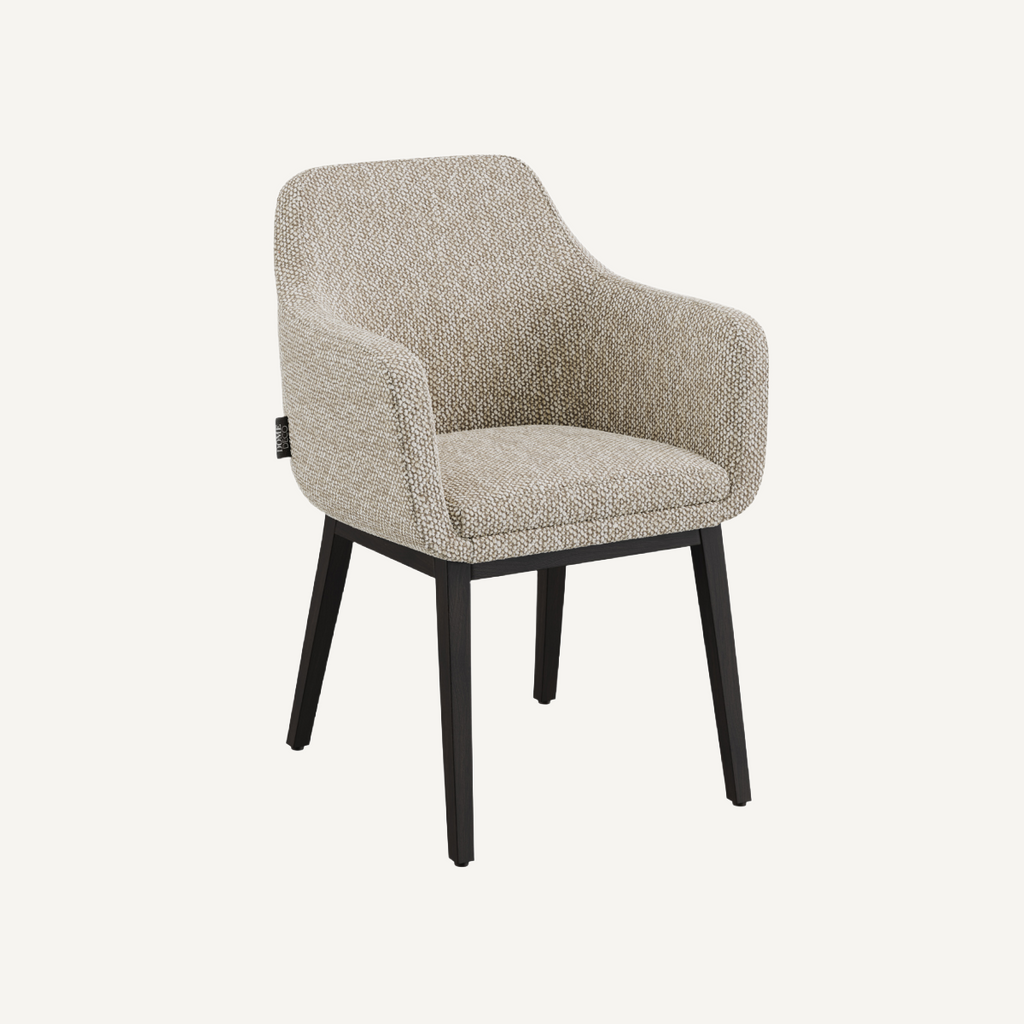 Chaise de salle à manger en tissu sable | Dôme Déco Volvere