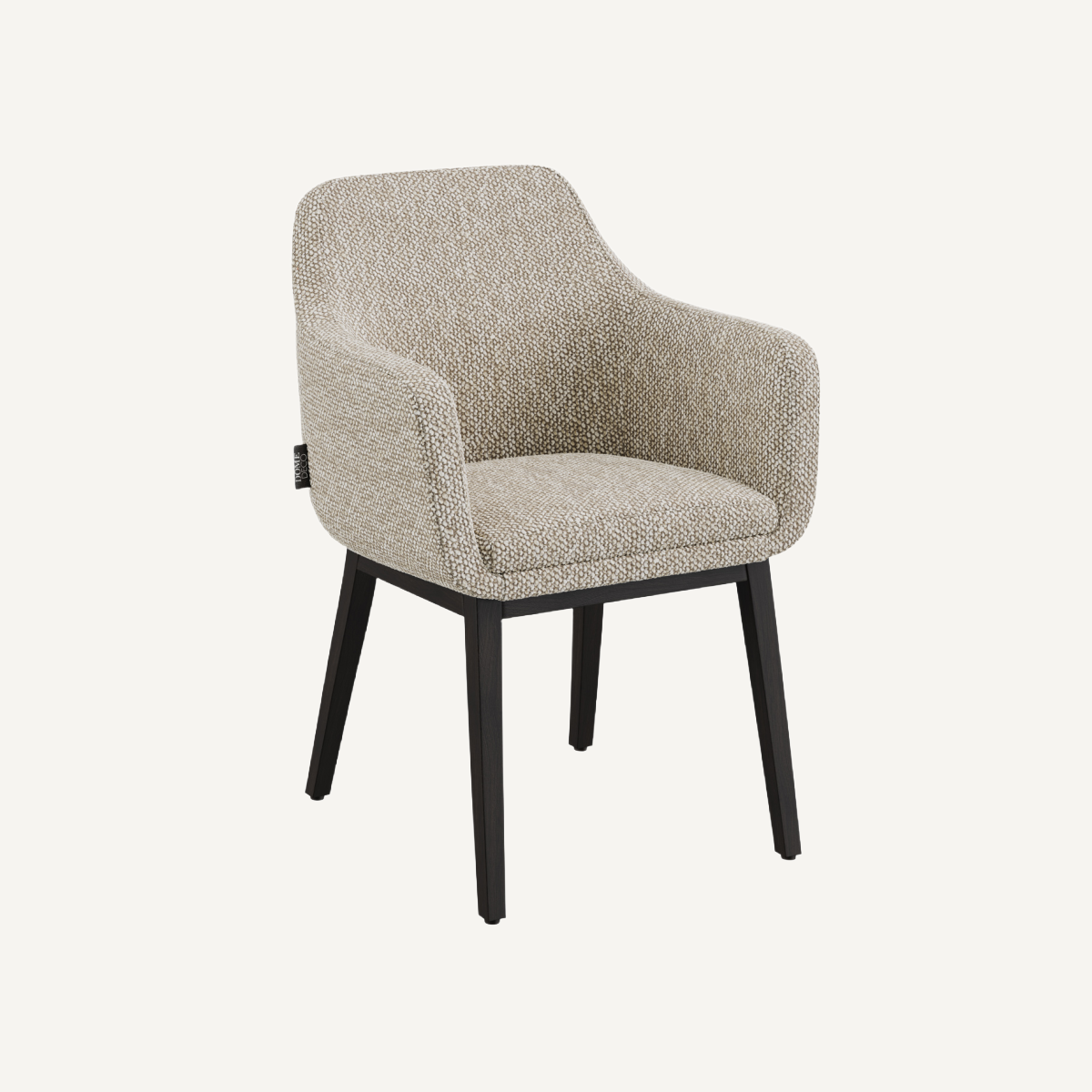 Chaise de salle à manger en tissu sable | Dôme Déco Volvere