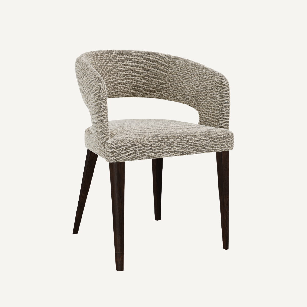 Chaise de salle à manger en tissu sable | Dôme Déco Bêta
