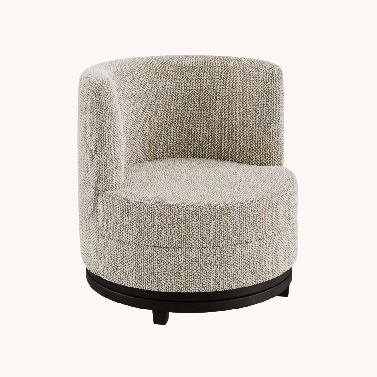 Fauteuil pivotant en tissu sable | Dôme Déco Ayden