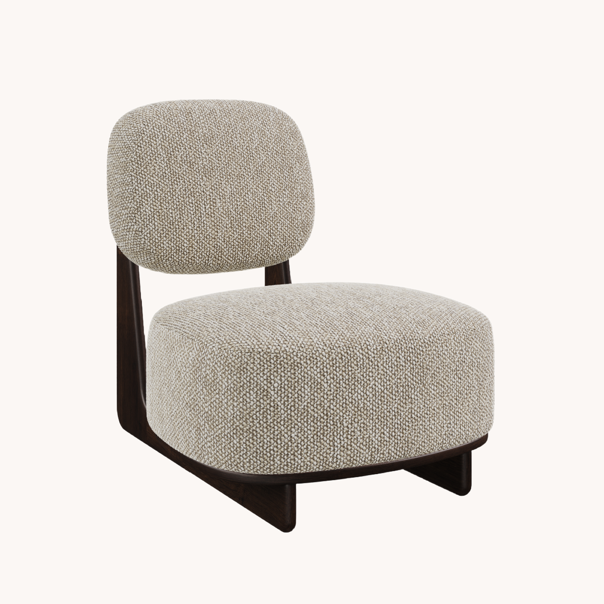 Fauteuil en tissu sable | Dôme Déco Tate