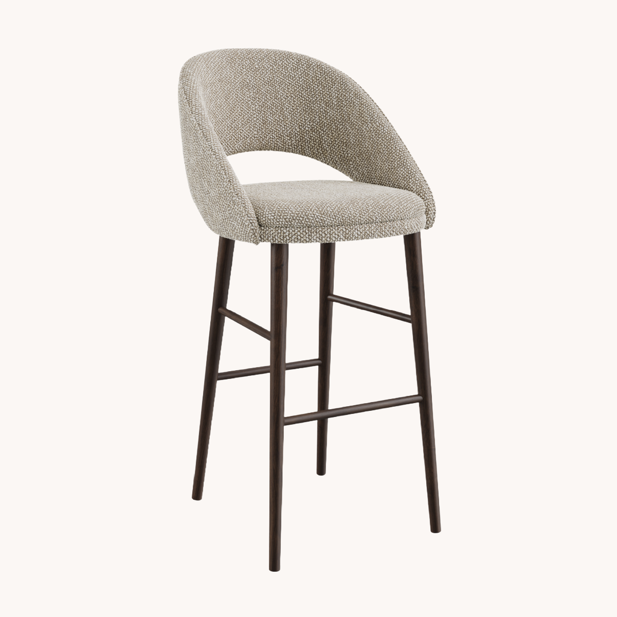 Chaise de bar en tissu sable | Courbe Dôme Déco