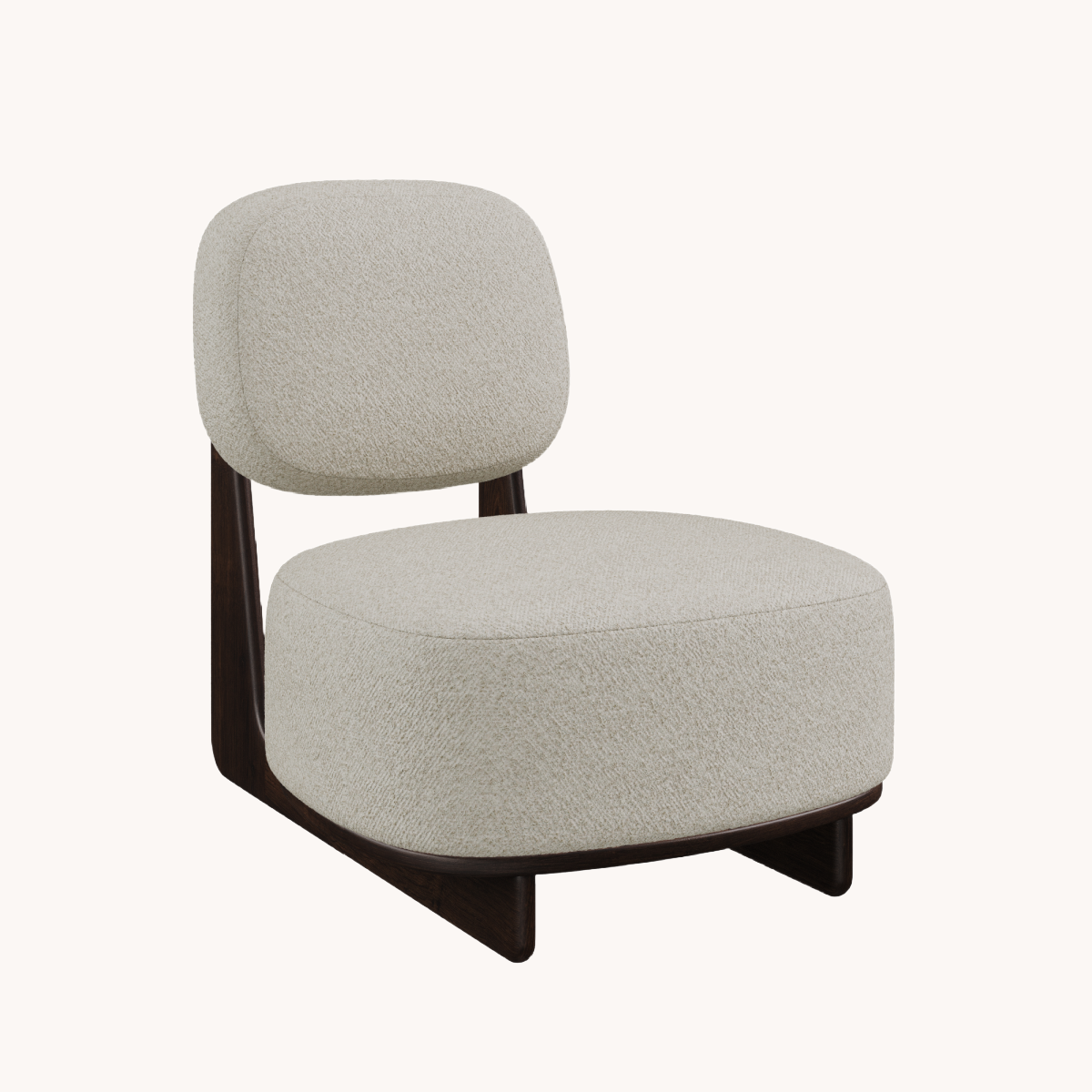 Fauteuil en tissu beige | Dôme Déco Tate