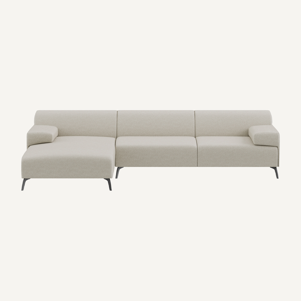 Canapé d'angle gauche en tissu beige | Dôme Déco Lugano