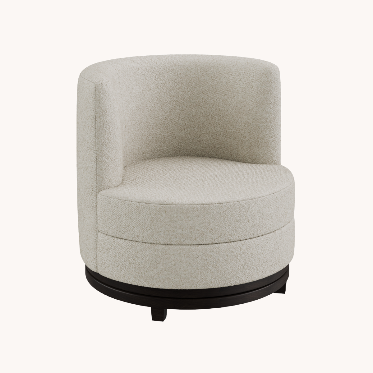 Fauteuil pivotant en tissu beige | Dôme Déco Ayden