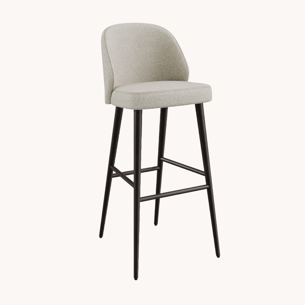 Chaise de bar en tissu beige | Dôme Déco Verge