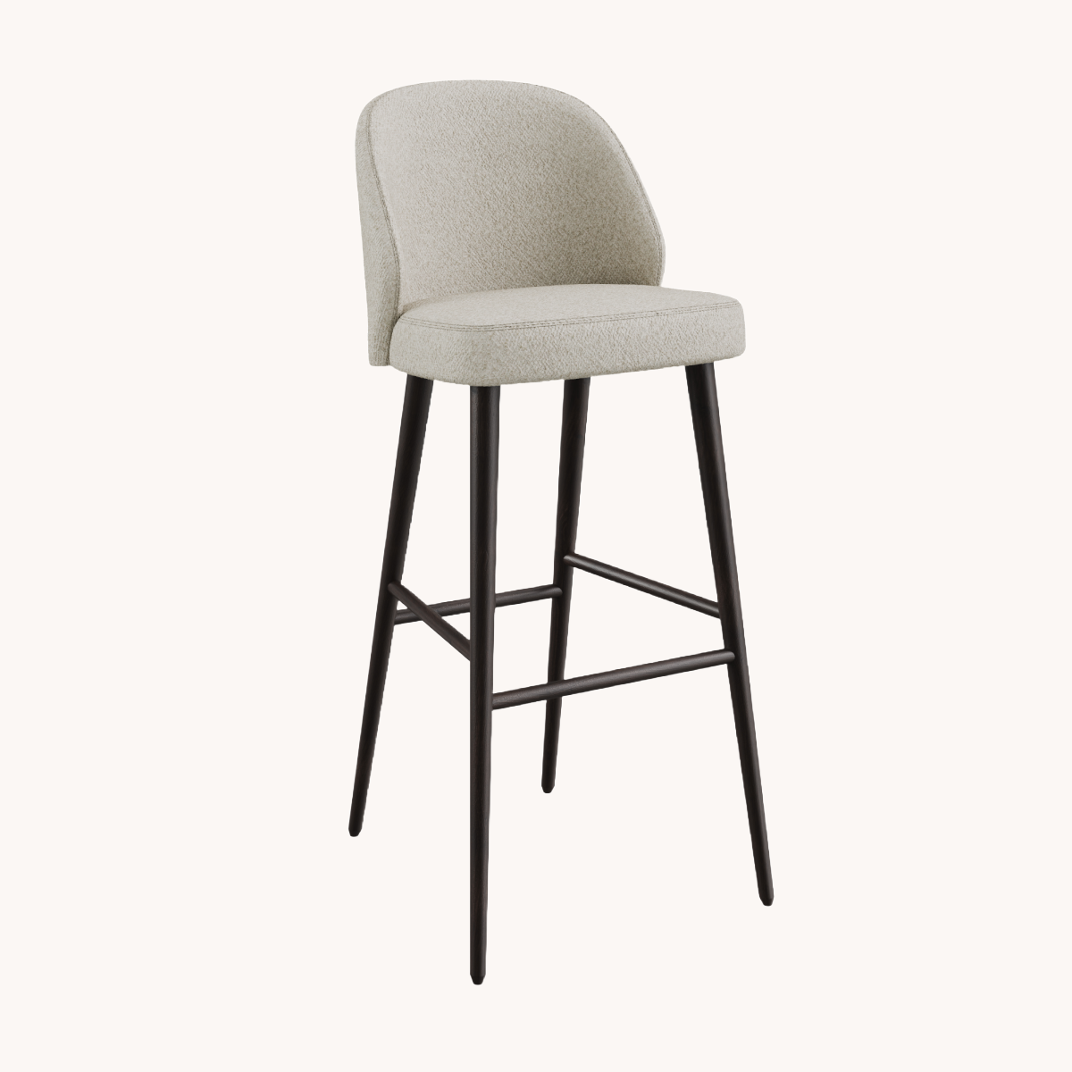 Chaise de bar en tissu beige | Dôme Déco Verge