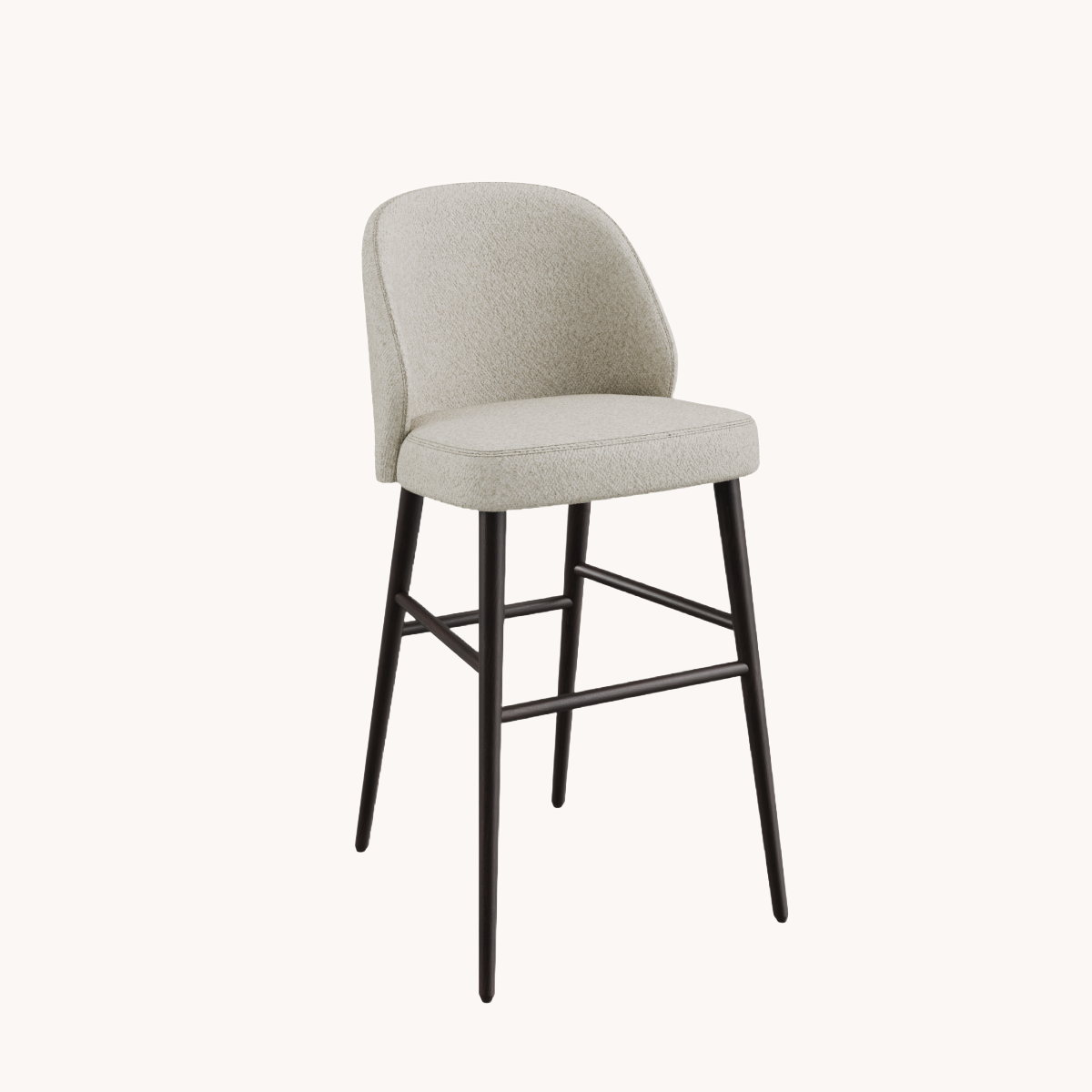Chaise de comptoir en tissu beige | Dôme Déco Verge