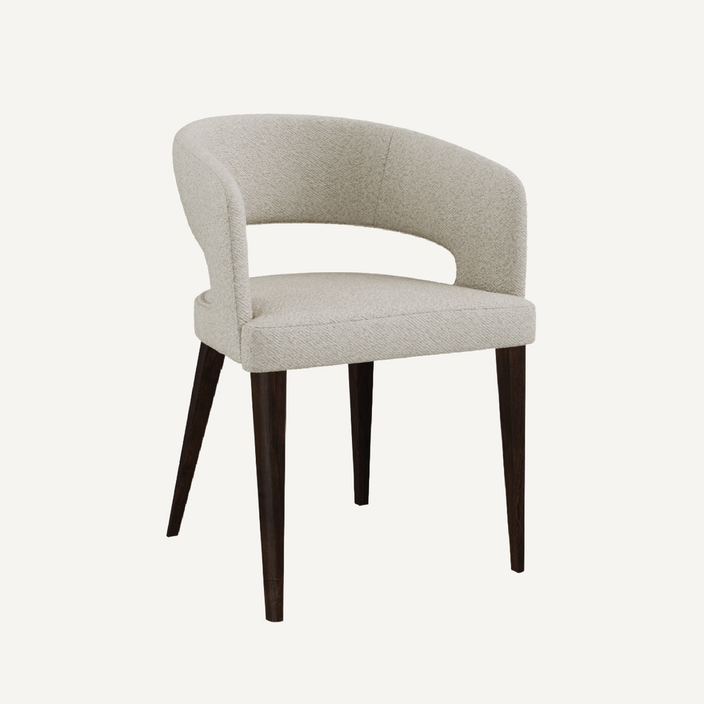 Chaise de salle à manger en tissu beige | Dôme Déco Bêta