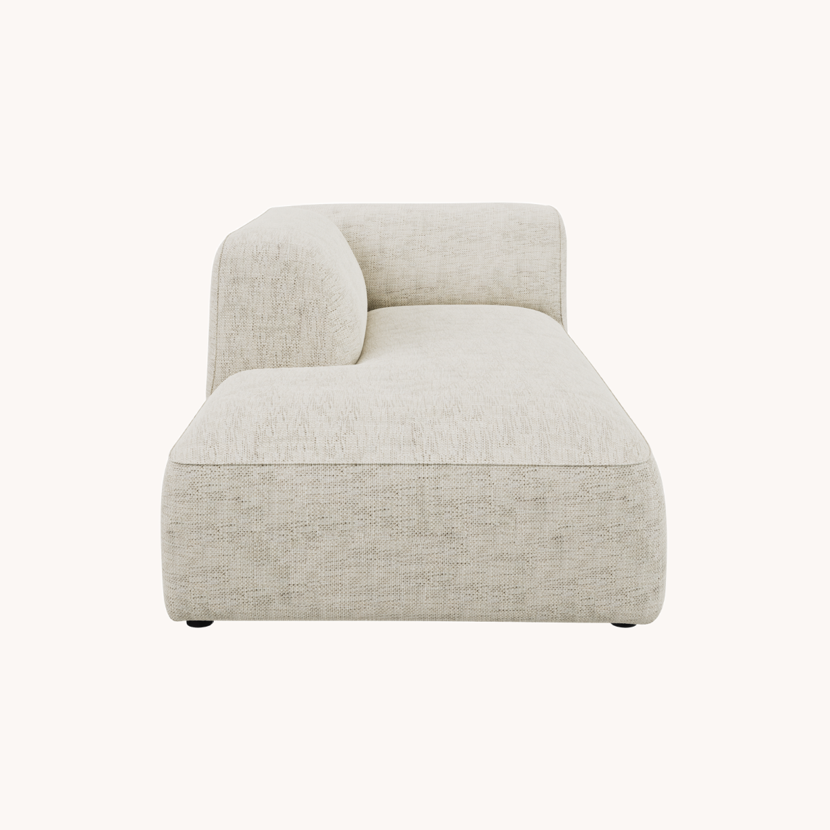 Méridienne gauche en tissu beige Zena | Dôme Déco Cali