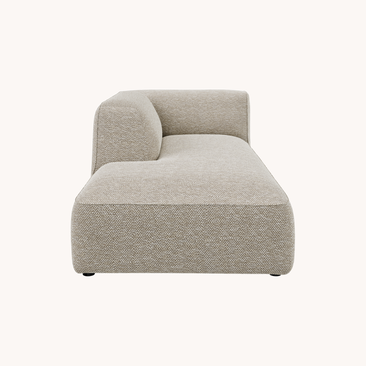 Méridienne gauche en tissu sable | Dôme Déco Cali