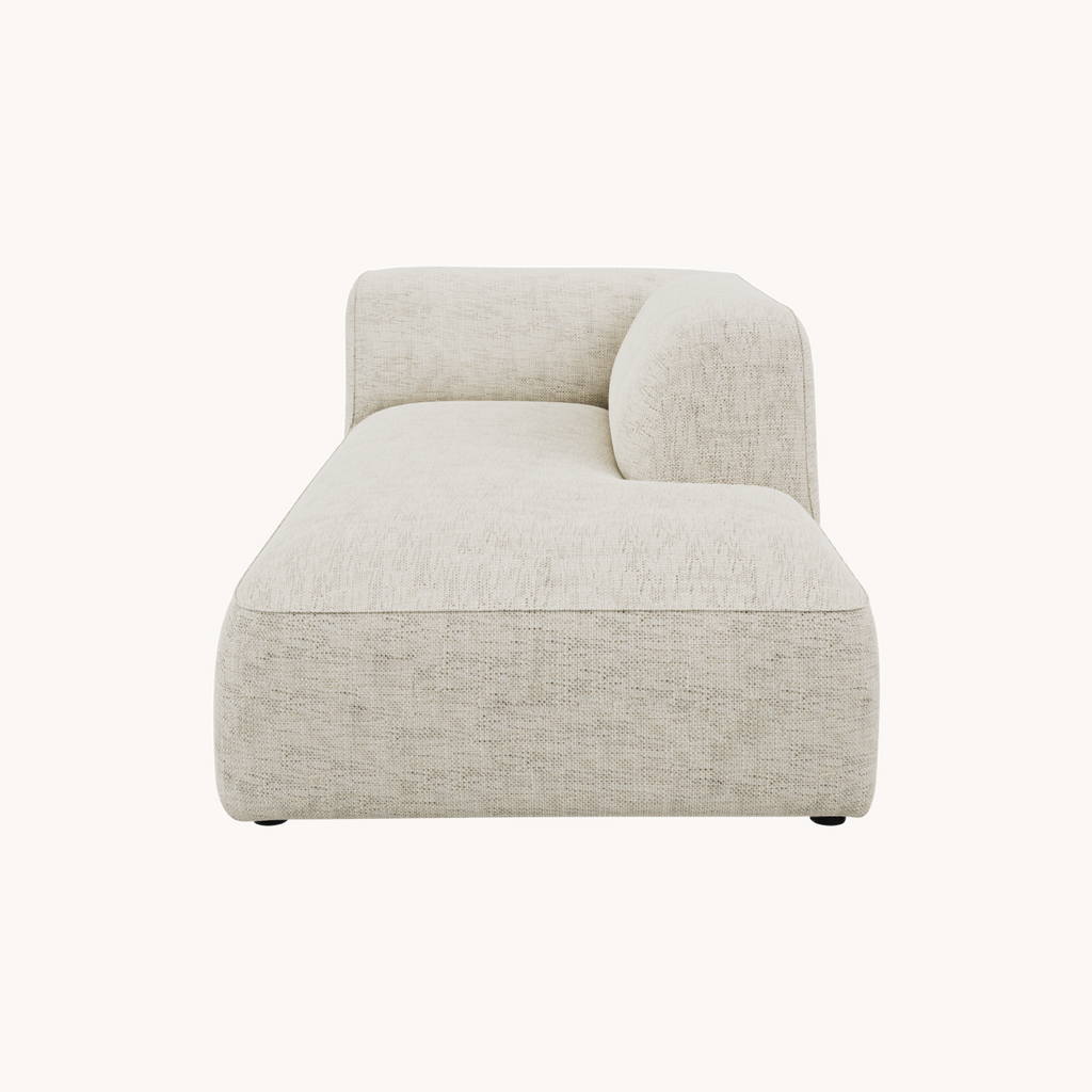 Méridienne droite en tissu beige Zena | Dôme Déco Cali