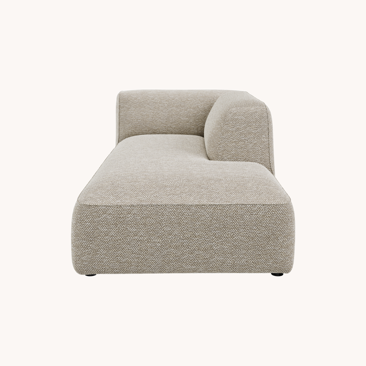 Méridienne droite en tissu sable | Dôme Déco Cali