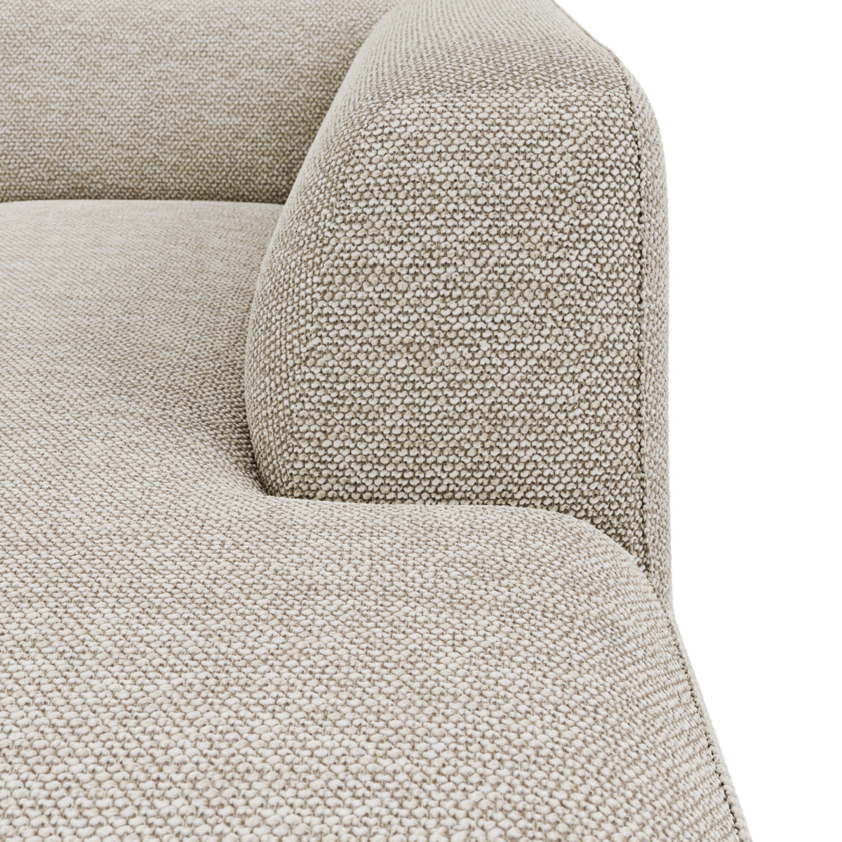 Méridienne droite en tissu sable | Dôme Déco Cali