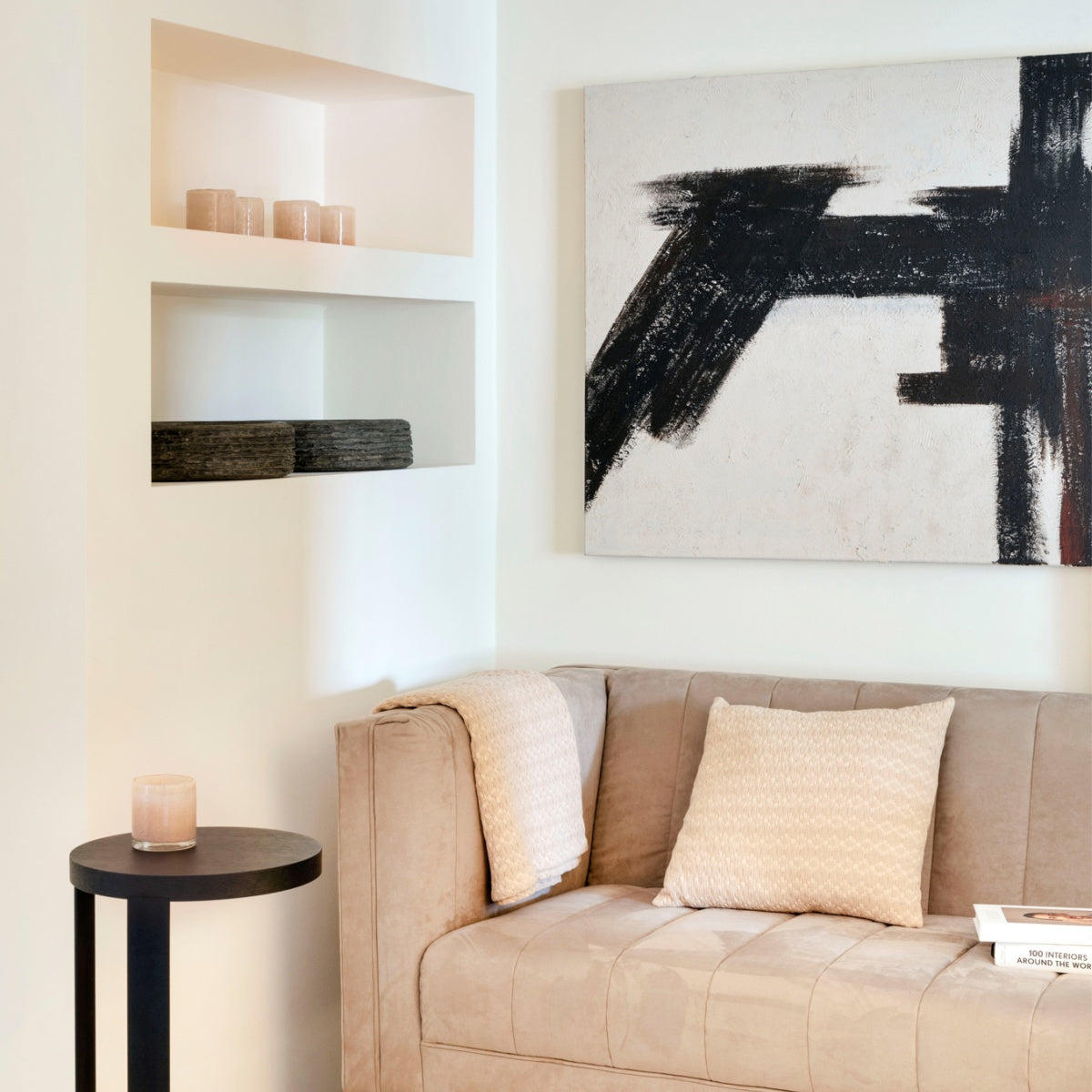 Peinture sur toile noir et blanc | Dôme Déco Instinct