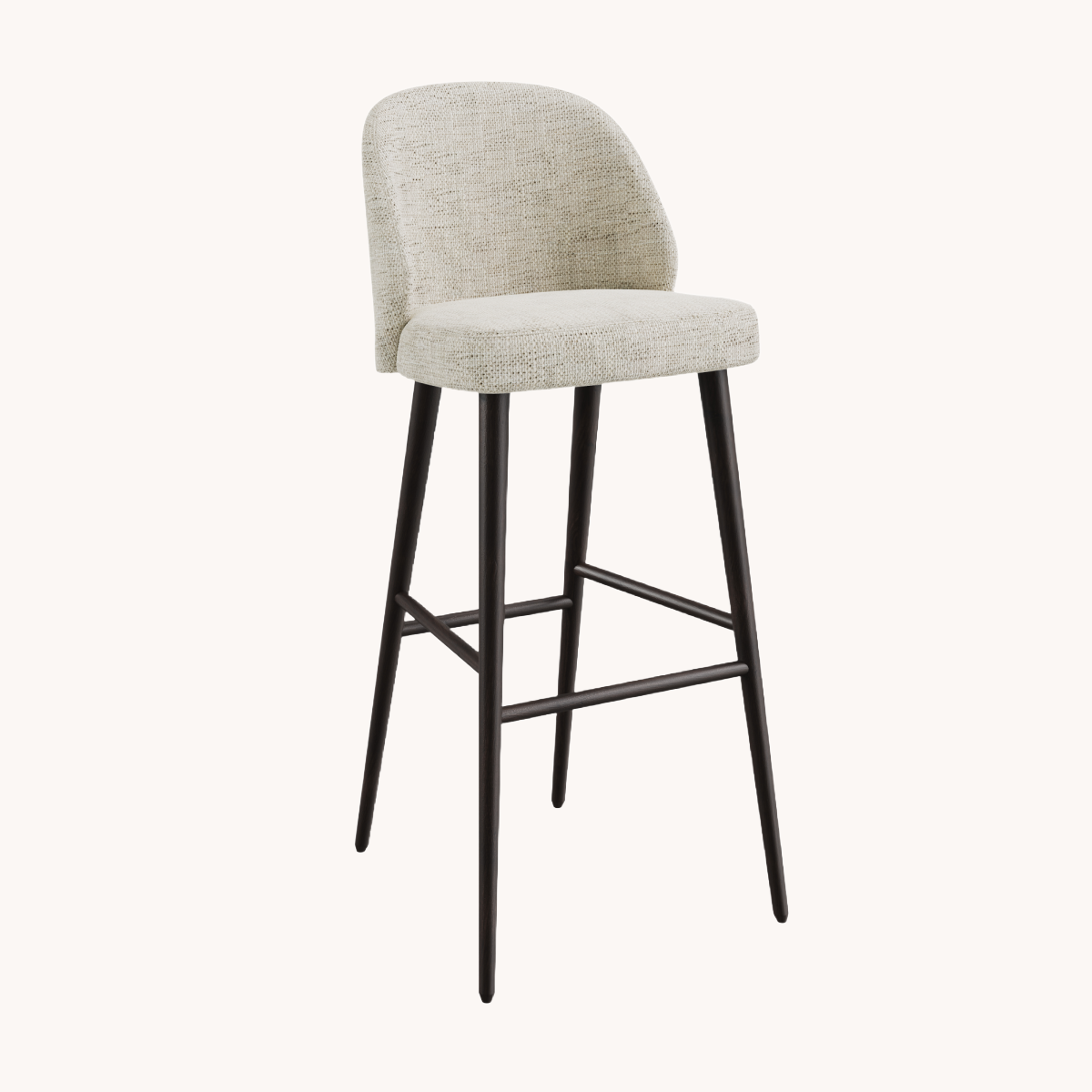 Chaise de bar en tissu beige Zena | Dôme Déco Verge