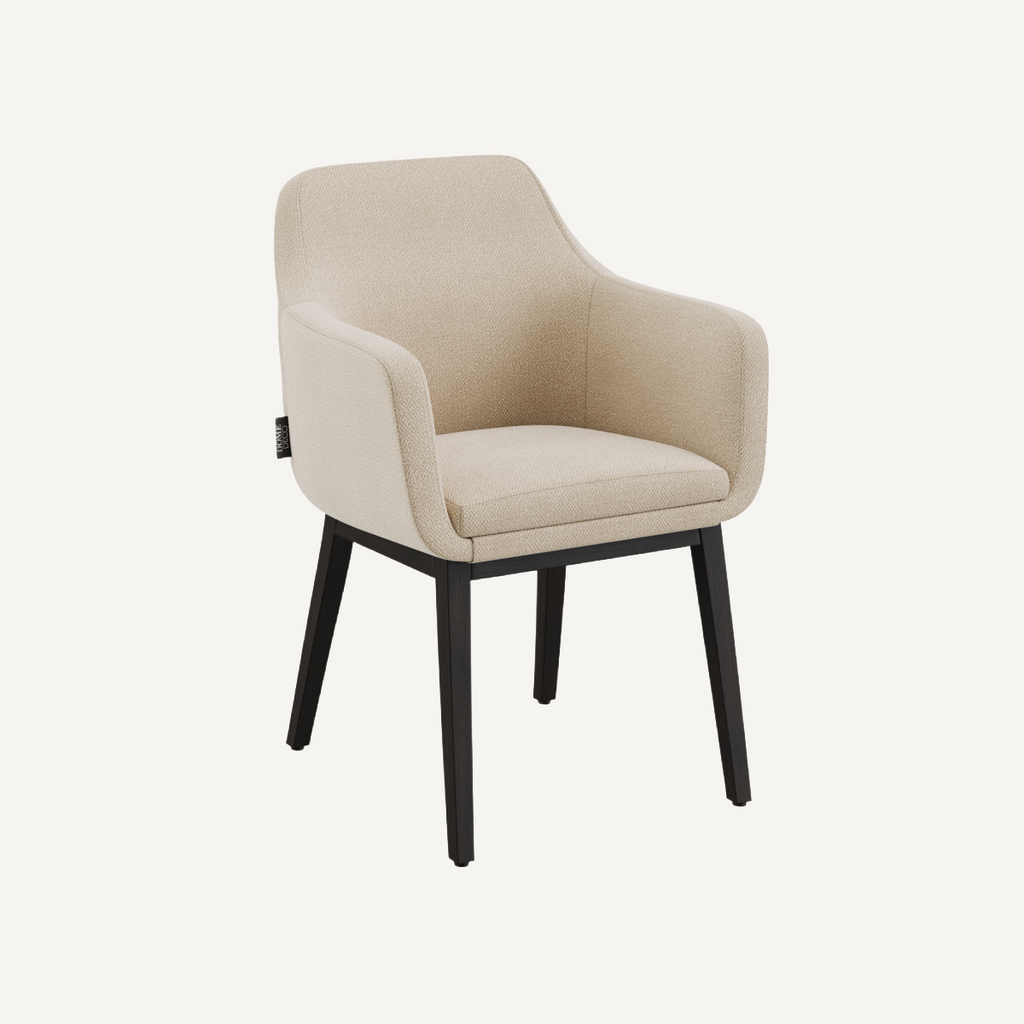 Chaise de salle à manger en tissu beige Zena | Dôme Déco Volvere