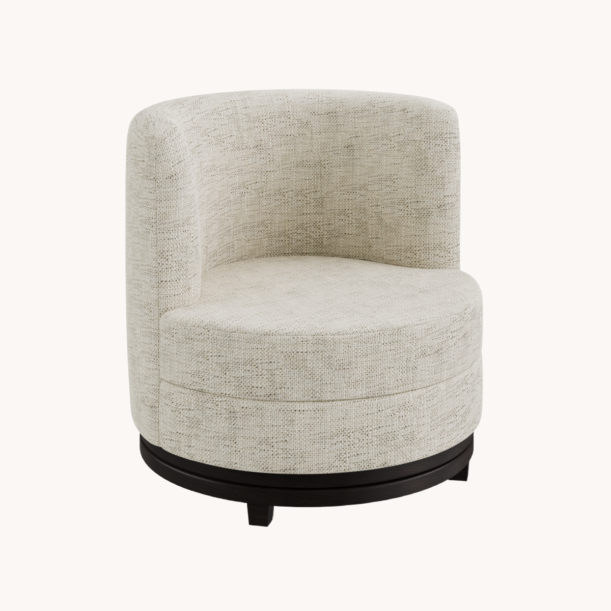 Fauteuil pivotant en tissu beige Zena | Dôme Déco Ayden