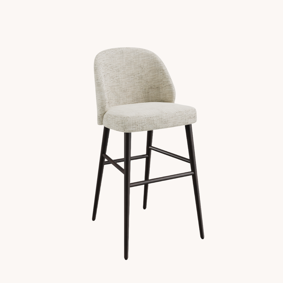Chaise de comptoir en tissu beige Zena | Dôme Déco Verge