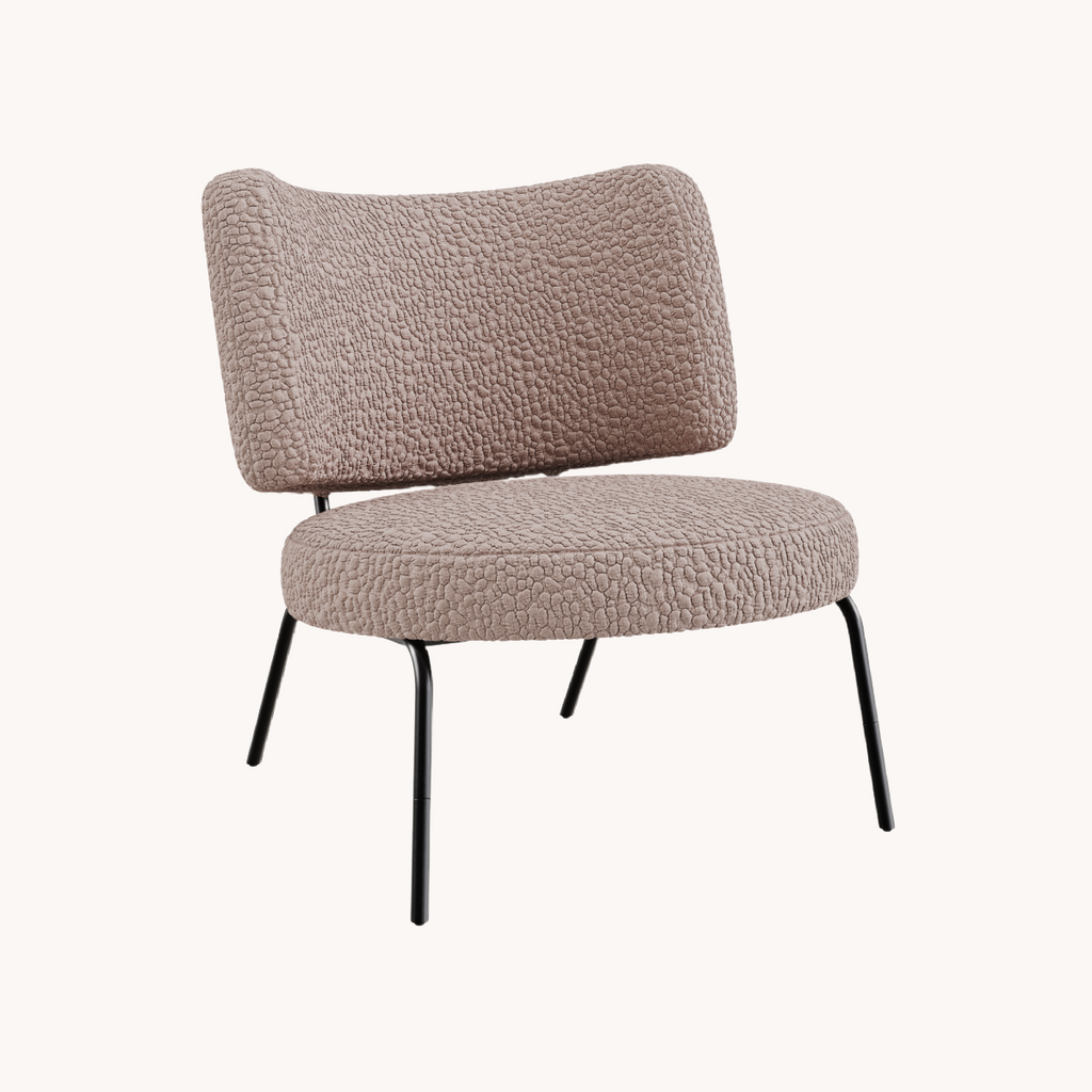 Fauteuil d'appoint en tissu taupe | Dôme Déco Nona