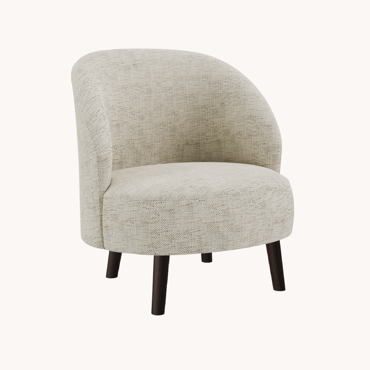 Fauteuil en tissu beige Zena | Dôme Déco Bayron